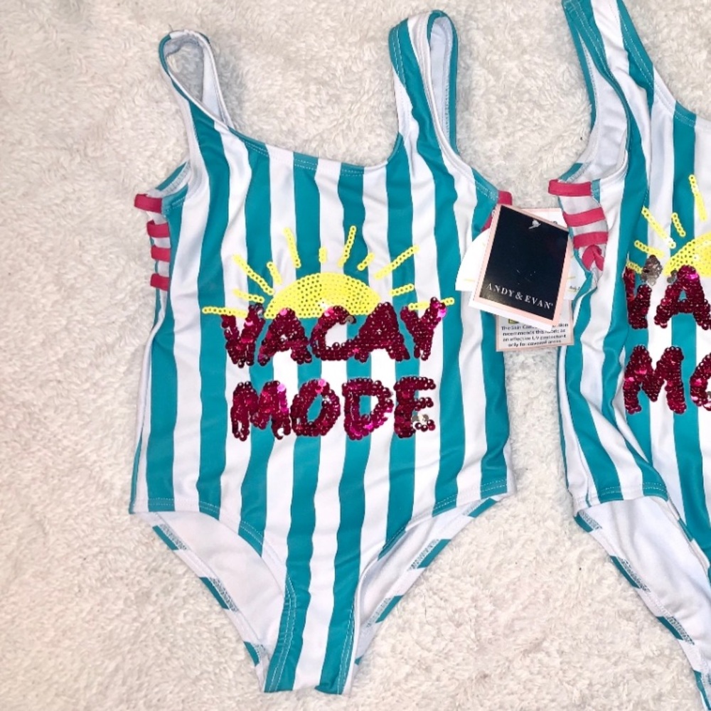 🏖☀️💗NWT Andy & Even VACAY MODE sparkly swimsuit one piece 💗☀️🏖 - Picture 2 of 2